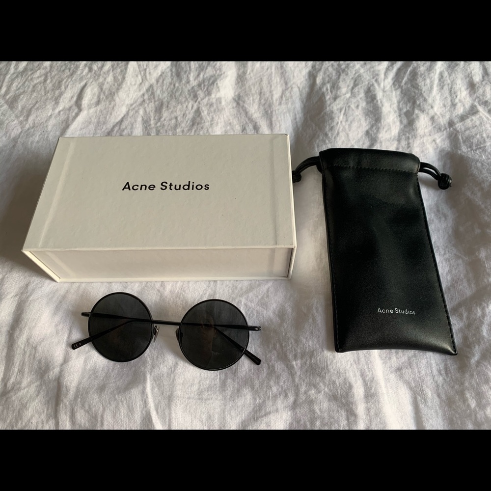 Acne Studios Scientist Round Black Sunglasses